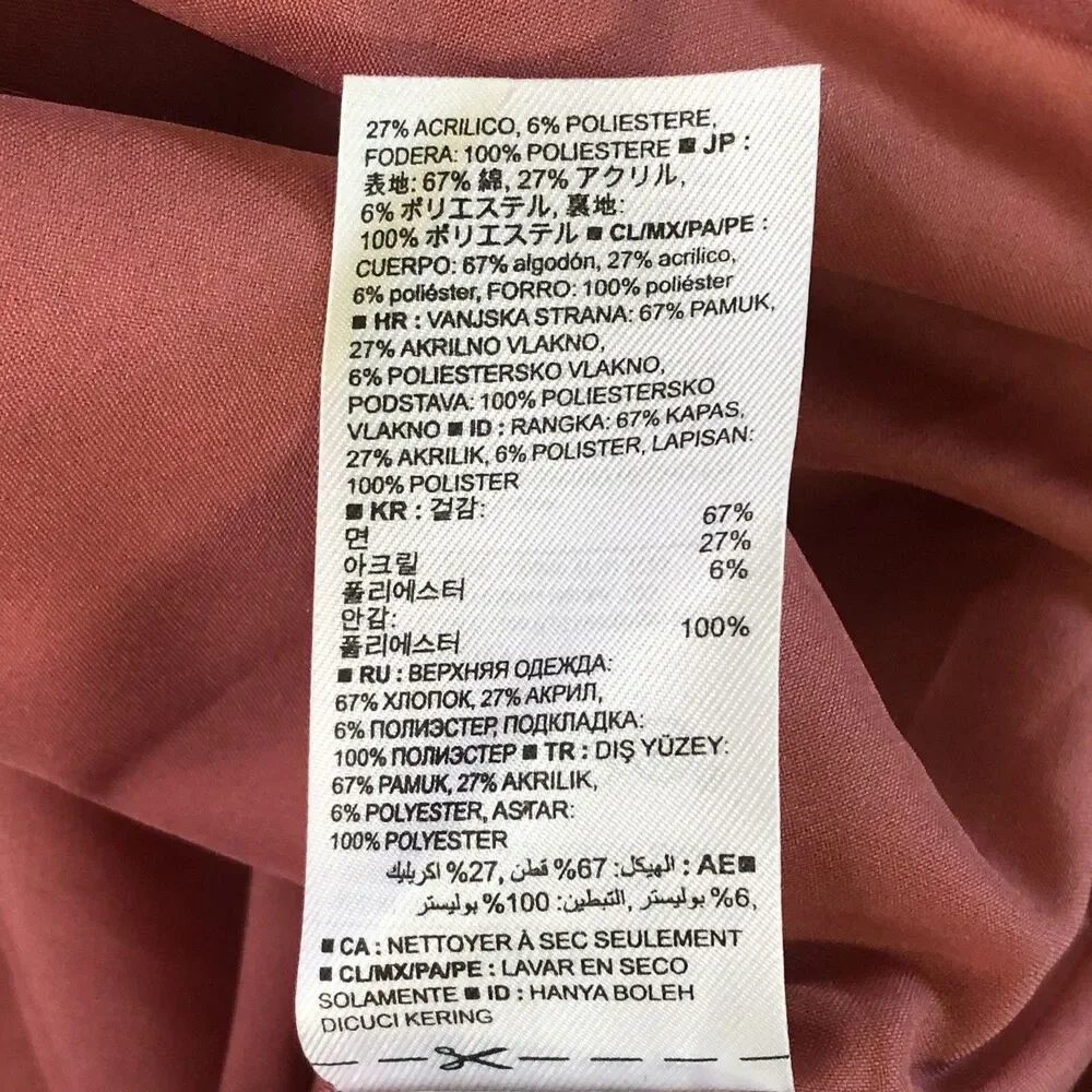 banana republic Pink Tweed Faux Wrap Skirt Fringe HemA Line  Mini Skirt Size 6
